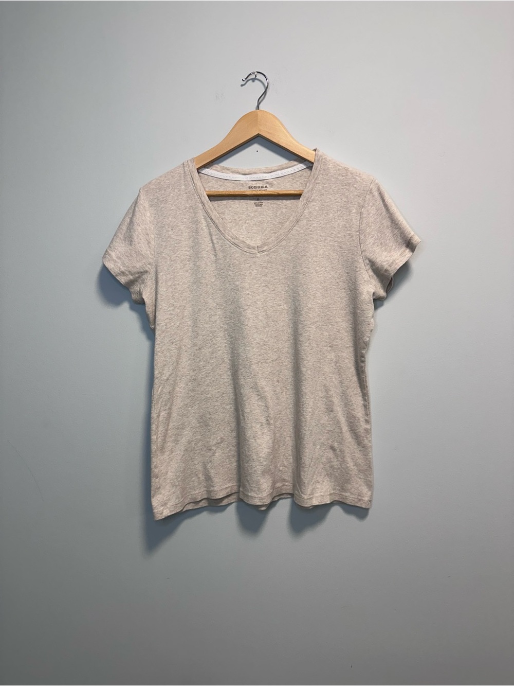 Everyday V-Neck Tee - Beige by Sonoma
